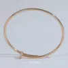 Cart007 2024 Best Sale Fashion Rivet Bangle 18k Real Gold Famous Luxury Brands Designer Jewelry Wholesale Nail Bracelet