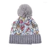 Береты с блестками, вязание на открытом воздухе, согревающая женская шапка с помпоном, модная утепленная зимняя защита от холода, вязаная шапка, Прямая доставка Dh8Pb