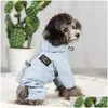 Dog Apparel Reflective Raincoat Night Walk Rain Coat For Small Dogs Waterproof Clothes Chihuahua Labrador Jumpsuit Hooded Drop Deliver Othfd