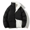 Baimushi Winter Harajuku Thicken Warm Jacket Puffer Parkas Loose Fashion Casual Trendy Men Solid Loose Coats Down Jacket 240123