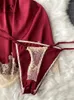 Robes décontractées Singreiny Sexy Camis Robe Costumes Femmes Pyjama Col V Croix Dentelle Design Gaine 2024 Mode Français Streetwear Ensembles d'été