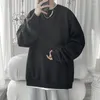 Erkek Hoodies 2024 Jacquard Sweatshirt Erkek Beyaz Yok Giyim Sokak Giyim Sıradan Moda Büyük Boy Kore O yaka Harajuku T Shirt