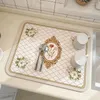 Table Mats Printed Dish Drying Mat Super Absorbent Coffee Drain Pad Tableware Draining Quick Dry Rug Kitchen Dinnerware Placemat