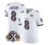 Baltimore''ravens''Men 4 Zay Çiçekler 8 Lamar Jackson 9 Justin Tucker 44 Marlon Humphrey Kadın Gençlik Beyaz F.U.S.E Yama Gerileme Buharı Sınırlı Jersey