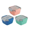 Lunchy Lunch Box 2 -laags Salatiekom Compartments Microwae Bento Lunchbox Outdoor Camping Picknickcontainer Draagbaar 1100 ml 1500 ml