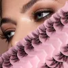 Half False Eyelashes With Color Natural Crisscross Messy Soft Fake Lashes Extensions Multi-level Curling ashes