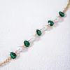 Catene 2024 Gioelleria raffinata e alla moda Grande Sfera di Perle Catena di Perline Con Verde Collana con Pendente a Goccia D'acqua per Le Donne Alla Moda Collare di Perline Accessori