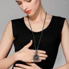 Anhänger Halsketten Mode Koreanische Frauen Halskette Strass Kristall Wasser Tropfen Lange Pullover Kette Für Frauen Partei Schmuck