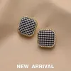 Stud Earrings Vintage Houndstooth Rhinestone For Women Luxury And Elegant Fashion Temperament Wedding Jewelry Summer Accessories