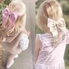 Accessori per capelli Bella ragazza Clip Grandi fiocchi di lino 5.2 In fermagli per capelli solidi vintage fatti a mano per bambini