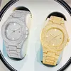 Wlisthブランドの日付Quartz CWP Mens Womens Watches Full Crystal Diamond Luminous Watch Oval Dial Extra Bling Trendy Unisewatc227i