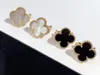 2024 Klasyczny projektant projektant kostium Akcesoria moda Bransoletki 4 Four Leaf Clover Designer 18K Gold Agate Naszyjnik Fritilary Benle Bransle Bugelle Jewelle