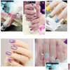 Nail Art Dekorationen 12Grids 3D Glas Kristall Strass Non Fix Flatback Runde Perle Schmuck Charme Edelsteine ​​Diamant Maniküre Teile D Otlqf