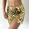 Shiny Plastics Sequins Belly Chain Disc Skirt for Women Sexy Waist Chain Dress Body jewelry Rave Festival Clothing 240119