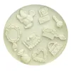 Baking Moulds M0132 Cake Tool Woman Hair Beauty Makeup Tools Comb Mirror Silicone Fondant Mold Decorating