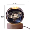 Nachtverlichting USB-bediende 3D-kristallen bol LED-licht Astronomie Galaxy Maanlamp Kind Verjaardag Kerstcadeaus Slaapkamerdecoratie Nachtkastje