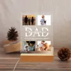 Personalized Fathers day Acrylic Plaque Custom Po Frame Night Light Gift for Fathers Day For DAD Home Decor 240131