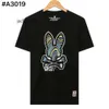 Psychologische Bunny Heren T-shirts Konijn Print Heren Designer Schedel Konijn Crazy Psychologisch Konijn Hoge kwaliteit Ronde Hals Shirt Physcho Bunny Psyco Bunny 836