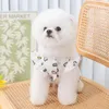 Cão vestuário filhote de cachorro amor impressão roupas bonito cães vestidos vestido de verão fino teddy bichon jumper pet saia com mochila suprimentos