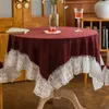 Nappe de Table ronde en velours Vintage, pour la maison, le thé, romantique et belle, E8D1065