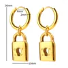 Stud Earrings JINHUI Stainless Steel Padlock Pendant Earring Keyhole Hollow Gold Color Wholesale Hip-hop Punk For Women Jewelry Gifts