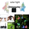 12 LED Solar Power Fiber Optic Butterfly String Light Garden Decor Outdoor String Garden Suncatchers 240119