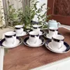 Set Of 6 Colored Ceramic Coffee Cup Espresso Cups Porcelain Afternoon Teacup Breakfast Milk Mug Cute Pottery Mugs Wholesale 240130