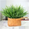 Decorative Flowers Wreaths 1Pc Artificial Plastic 7-Fork Simation Grass Plant Fake Flower Arrangement Christmas Home Decoration Drop D Otnzt