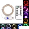 Led-snaren 5M 10M Lichtslingers USB 8 Functie Sliver Wire Afstandsbediening Fee Kerst Bruiloft Feest Vakantie Decoratie Drop Del Dhjmz