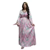 Ethnic Clothing Muslim Dress Arabian Sweet Colored Diamond Abayas For Women Casual Middle Eastern Simple Print Fashion Long