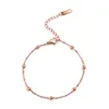 Braccialetti con ciondoli Temperamento Acciaio al titanio Bracciale con perline rotonde in oro rosa 18 carati con accessori Regalo per ragazze Ciondolo Gioielli Consegna a goccia Otlvi