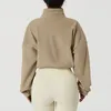 Harajuku Fleece Sweatshirt Jacke Frauen Y2k Zip Up Übergroße Crop Top Mäntel Streetwear Winter Langarm Stehkragen Jacken 240202
