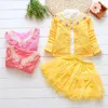 Ensembles de vêtements mignon princesse coton pour printemps automne infantile enfant en bas âge bébé fête d'anniversaire Tutu costumes fille pardessus tenues cadeaux