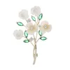 Broches 2024 à la mode coquille fleur cubique Zircon broche tempérament Floral femmes sur vêtements Bouquet broches accessoires de mariage