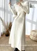 Casual Dresses Autumn Winter Beige Elegant Party Long Dress Women Simple Half High Neck Sleeve Comfort Prevalent Femme Black