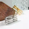 Cluster Ringe HUANQI Mode Geometrie Mehrschichtige Linie Gold Farbe Titan Stahl Ring Trendy Party Metall Schmuck Für Frauen Männer Geschenke