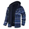 Hiver hommes polaire chemises manteaux de haute qualité épais hommes à capuche vêtements d'extérieur hommes flanelle capuche chemise veste chemises pour hommes taille S-5XL 240202