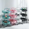 Kök förvaring 3 Tier Metal Rolling Rack Organizer Badrum Trolley Mesh Home Utility Cart