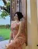 Этническая одежда Cheongsam Qipao Платье в китайском стиле с подвеской на шею для женщин с поясом Улучшенная длинная юбка для похудения