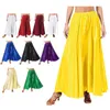 Stage Wear Women's Full Circle Flamenco Dance Skirt Satin Elastic Waistband Ruffled Maxi Skirts Dancing Practice Performance Costumes