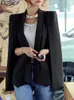 ZANZEA женский плащ с лацканами, блейзер, модное пальто с раздельными рукавами, осенняя офисная однотонная накидка, повседневная черная куртка, рабочая одежда 240130