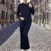 Calças femininas de duas peças Y2K Casual Tracksuit Mulheres Yoga Set Slim Fit Manga Longa Camisetas Crop Top Flare Streetwear Chic Feminino Outfits