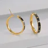 Earrings Designer For Women 18K Gold Plated Hoop Stud Earring For Girls Female Jewelry Gift