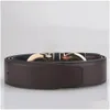 Belts 2022 Smooth Leather Belt Luxury Designer For Men Big Buckle Male Chastity Top Fashion Mens Wholesale Drop Delivery Accessories Otiu2