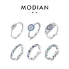 Band Rings Modian Populära S925 Sterling Silver Devils Eye Ring för kvinnors mångsidiga dropplim Blue Eye Hot Selling Ring X7en