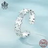 Bandringe Bizarrer Ring S925 Sterling Silber Personalisierte Mode Vielseitig Puzzle Verstellbarer offener Ring Handwerk Einf