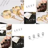 Band Rings Cool Punk Hip Pop Rings Mti-Layer Adjustable Chain Four Open Finger Female Alloy Spin For Womens Party Gift Drop Delivery Dhe7N