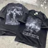 Herr t-shirts Saint Michael The Silence of Satan Vintage kortärmad VTG High Street Aged Washed T-shirt för män