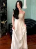 Robes décontractées Femmes élégantes longues bretelles robe sans manches mode d'été chic soirée de mariage bal une pièce vêtements 2024