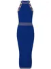 Casual Dresses HIGH STREET Est Fashion 2024 Runway Designer Women's Sleeveless Gold Thread Bright Knitting Dress